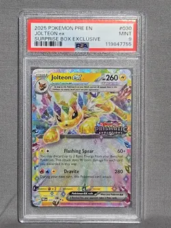 2025 Pokemon Jolteon ex Card PSA 9 Mint Surprise Box Exclusive #030 - Image 1