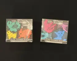 Pokemon TCG Sword & Shield Evolving Skies Elite Trainer Box Set of 2 ETBs Sealed - Image 1