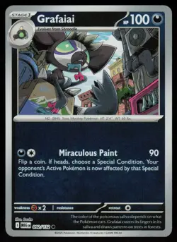 Grafaiai 092/132 Common Mega Evolution Pokemon Reverse Holo Near Mint - Image 1