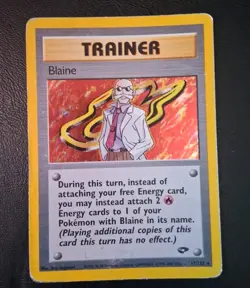 Pokemon Trainer Blaine Holo Card 17/132 Gym Challenge - Image 1