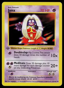 Pokemon Card - Jynx Base Set Shadowless 31/102 1st Edition Uncommon - Image 1