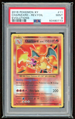 2016 CHARIZARD REVERSE FOIL XY EVOLUTIONS PSA 9 MINT #11 POKEMON TCG WOTC - Image 1