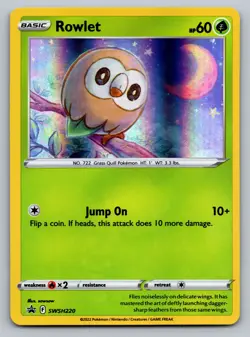 Pokemon Rowlet Promo Holo SWSH: Sword & Shield Promo Cards SWSH220 NM - Image 1