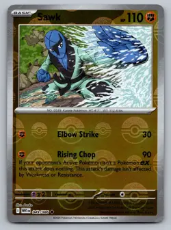 Pokemon Sawk (Poke Ball Pattern) Uncommon Holo SV: White Flare 049/086 NM - Image 1