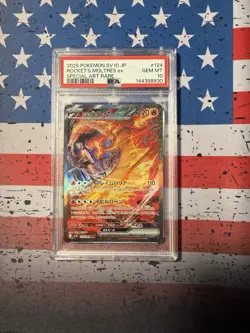 Team Rocket's Moltres ex PSA 10 Japanese Pokemon Card 124 sv10 2025 SAR - Image 1