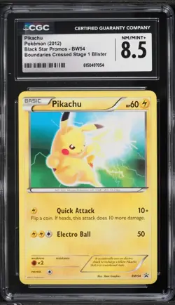 CGC 8.5 - Pikachu BW54 Black Star Promo Pokemon 2012 B&W - Image 1
