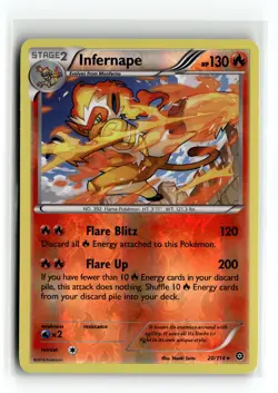 Infernape 20/114 Holo Rare XY - Steam Siege Reverse Holofoil Pokemon NM - Image 1