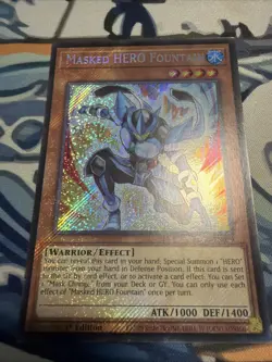 Yugioh Masked HERO Fountain Secret Rare BLGG-EN029 - Image 1