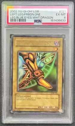 Yu-Gi-Oh! 2002 LOB Left Leg of the Forbidden One LOB-121 PSA 6 Unlimited - Image 1