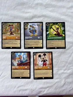 Lorcana Disney Game 5 Card Lot Mickey Heaaaaart Goofy Daisy Donald Musketeer #17 - Image 1