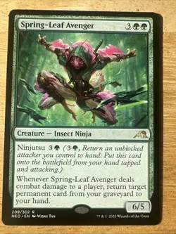 Magic the Gathering MTG Spring-Leaf Avenger (208) Kamigawa Neon Dynasty NM - Image 1