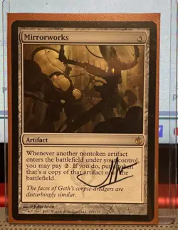 💥SIGNED by Artist MIRRORWORKS Mirrodin Besieged 114/135 Magic the Gathering MTG - Image 1