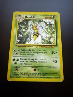 Pokemon TCG Beedrill Card 17/102 Rare Unlimited - Image 1