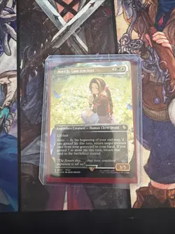 FOIL - Aerith, Last Ancient (Borderless) (Chocobo Track Foil) - Commander: FINAL - Image 1