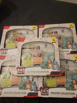 15 Pokemon 151 Booster Packs - 5 Poster Collection - Image 1