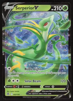 Serperior V 007/195 Holo V Rare Silver Tempest Pokemon Near Mint - Image 1