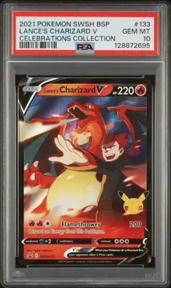 Pokemon TCG: Celebrations - Lance's Charizard V SWSH 133 Promo [PSA 10] GEM - Image 2