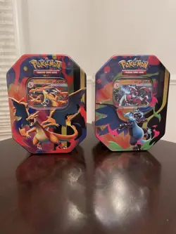 Pokemon TCG Mega Charizard X + Y EX Tin Charizard Promo Sealed New [LOT OF 2] - Image 1