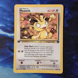 Pokemon 1st Edition Team Rocket (2000) - Meowth 62/82 - Common - MP - Image 1