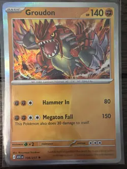 Groudon 108/217 Rare ME: Ascended Heroes Pokemon Holo Near Mint - Image 1