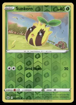 Sunkern 007/159 Common Crown Zenith Pokemon Reverse Holo Lightly Played - Image 1