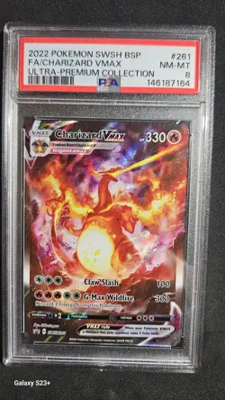 2022 POKEMON SWSH BSP FA/CHARIZARD VMAX UPC #261 PSA NM-MT 8 - Image 1