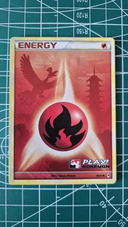 2011 Pokemon Fire Energy Call of Legends Ho-oh Silhouette Play Stamped - Image 1