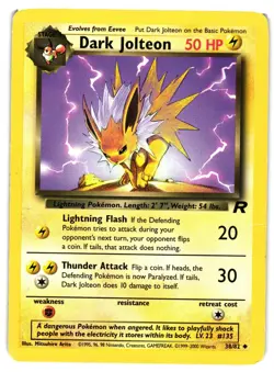 Pokemon TCG Dark Jolteon 38/82 Team Rocket Regular Unlimited DMG - Image 1