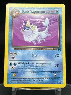 Pokemon TCG Dark Vaporeon Team Rocket 45/82 LP - Image 1