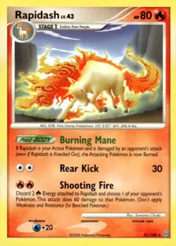 Rapidash 22/100 Rare Stormfront Pokemon Lightly Played - Image 1