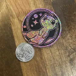 Holographic Mew Coin Pokemon Glitter Foil Psychic Collectible Jumbo Coin Token - Image 3