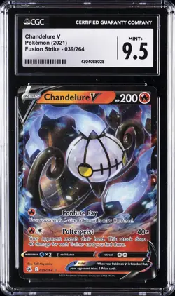 2021 POKEMON FUSION STRIKE #039/264 CHANDELURE V CGC 9.5 - Image 1