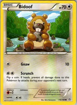 Bidoof Primal Clash 116/160 Common Pokemon Near Mint - Image 1