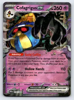 Cofagrigus ex 076/182 Double Rare Paradox Rift Pokemon Near Mint - Image 1