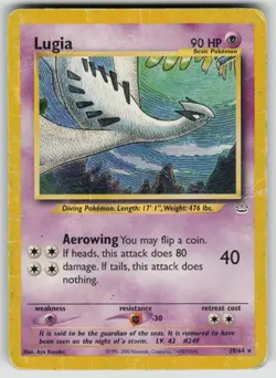 Lugia 20/64 Rare Neo Revelation Pokemon Damaged - Image 1