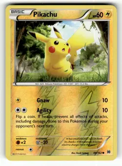 Pikachu 48/162 Common BREAKthrough Reverse Holo Pokemon Near Mint - Image 1