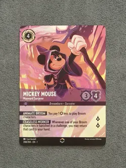 Disney Lorcana TCG First Chapter Mickey Mouse Wayward Sorcerer Enchanted - NM/M - Image 1
