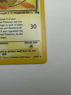 Pokemon TCG Raichu Holo Rare 14/62 Holo 1st Edition Fossil - Image 5