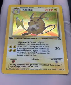 Raichu 14/62 1st Edition Fossil Holo - Image 2