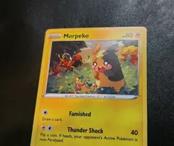 Morpeko SWSH116 Cosmos Holo HD SWIRL Black Star Promo Pokemon Card LP - Image 1