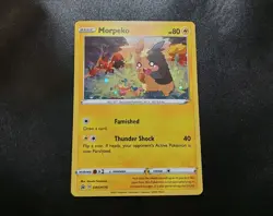 Morpeko SWSH116 Cosmos Holo HD SWIRL Black Star Promo Pokemon Card LP - Image 2