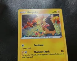 Morpeko SWSH116 Cosmos Holo HD SWIRL Black Star Promo Pokemon Card LP - Image 3