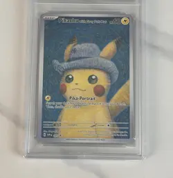 2023 Van Gogh Promo Pikachu SVP085 Grey Felt Hat English Pokemon Card - Image 3