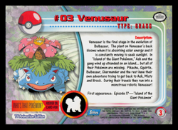 LP - Pokemon Topps Venusaur #03 TV Animation Edition Series 1 (Blue Logo) - Image 2
