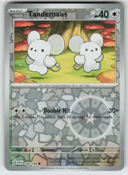 Tandemaus 160/198 Common Scarlet & Violet Pokemon Reverse Holo Lightly Played - Image 1