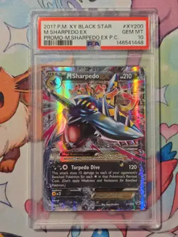 Pokemon TCG M Sharpedo EX XY Black Star Promo XY200 Holo PSA 10 English 2017 - Image 1