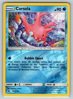Corsola 27/70 Common Dragon Majesty Pokemon Reverse Holo Near Mint - Image 1