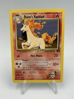 Vintage Pokemon TCG - Blaine’s Rapidash 33/132 - Gym Challenge - LP/MP - Image 1