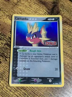 Pokemon Carvanha 47/108 Power Keepers Stamped Holo - Image 1
