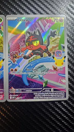 First Partner Pokemon Illustration Collection Alola Rowlet Popplio Litten NM - Image 4